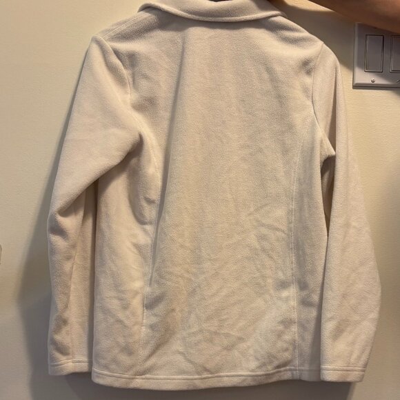 Like-new Land's End white fleece jacket size S (6-8) - Picture 2 of 3